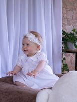 Lininė krikštynų suknelė mergaitei Mielumas